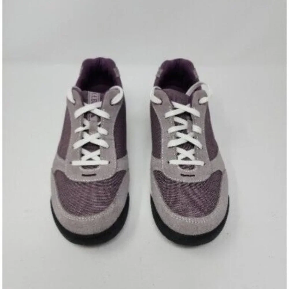 L.L Bean Womens 296445 Lace Up Round Toe Gray Purple Sneakers Shoes Size US 8M.